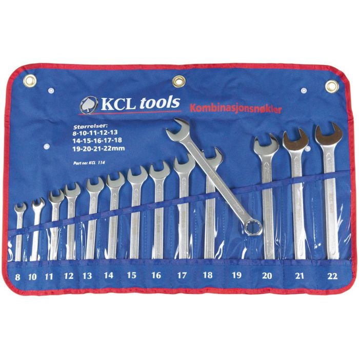 KCL Tools Kombinasjonsnøkkelsett 14 deler 8-22mm