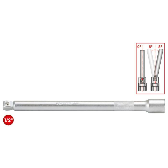Forlenger 1/2" 250mm med wobble m/oppheng