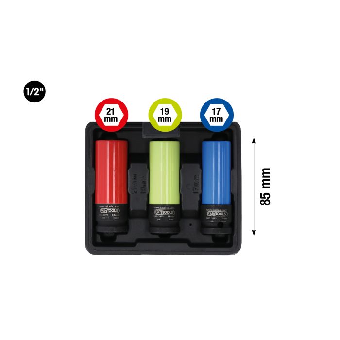 Kraftpipesett 1/2" Robuste hjulpiper, 3 deler