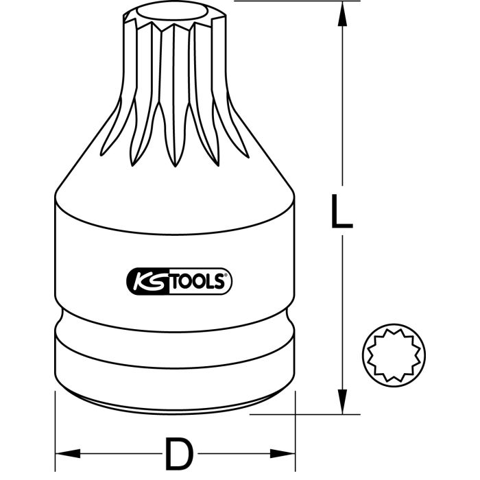 Kraftbitspipe 3/4" XZN med hull M18