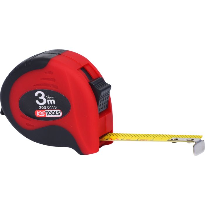 Målebånd 3m x16mm svart-rød