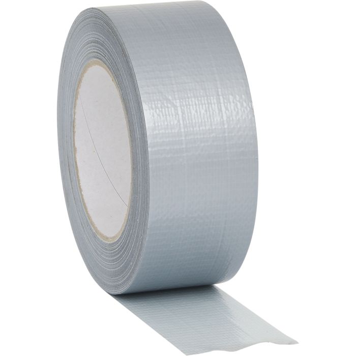 Stofftape, sølv, 50mm x 50 m (gaffateip, lerretstape)