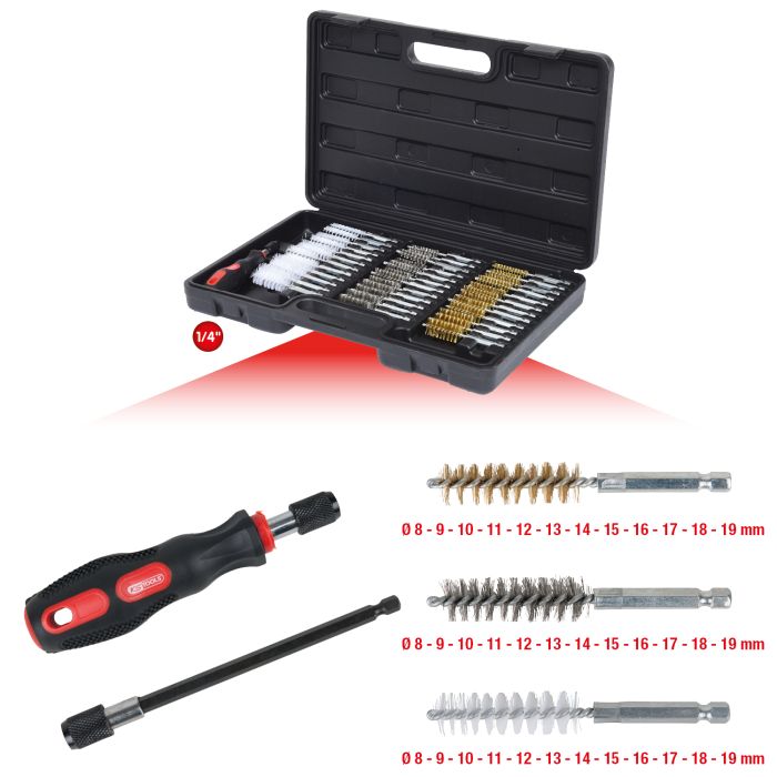 MASTER 1/4" rengjøringsbørstesett, 38 deler