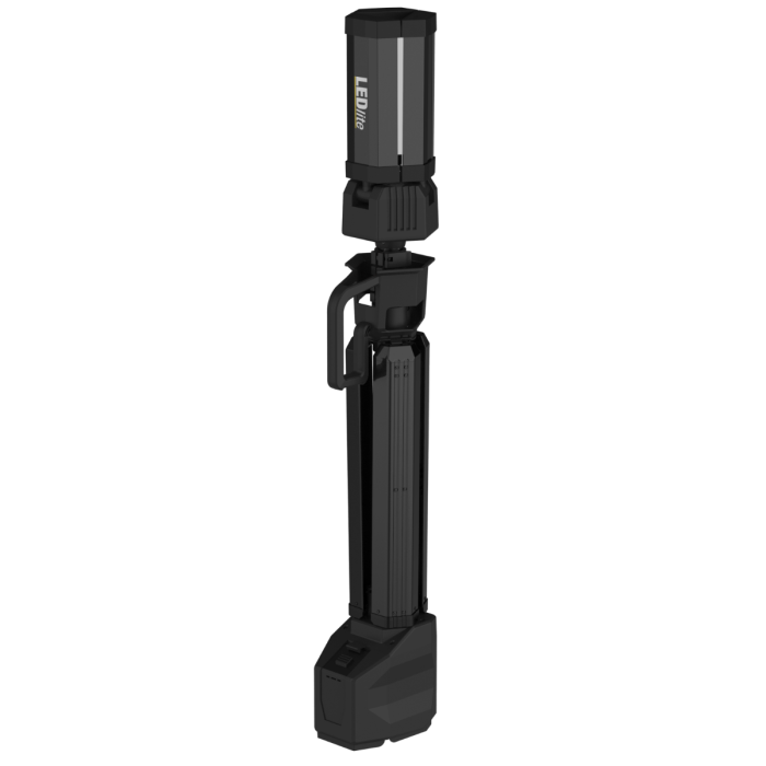 Tripod LED Arbeidslys 9000Lm oppladbar og 230v, sammenleggbar