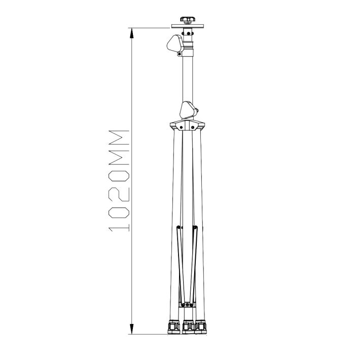 Teleskopstativ HD for 2 arbeidslamper, 2m