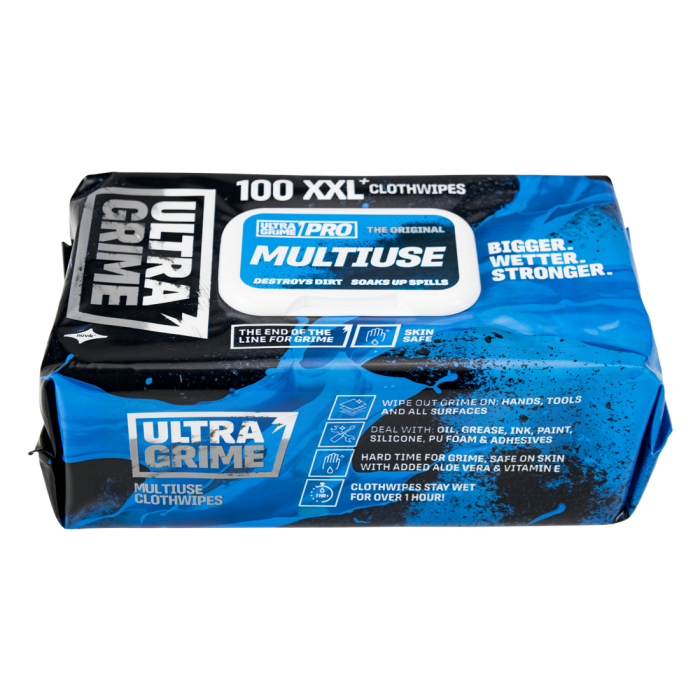 Ultragrime Pro Multiuse XXL+ wipes, 100pack