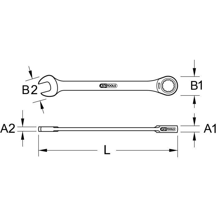 GEARplus Skrallenøkkel 36mm Rett