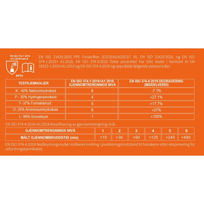 Engangshansker M Orange Ekstra tykke, 100 stk