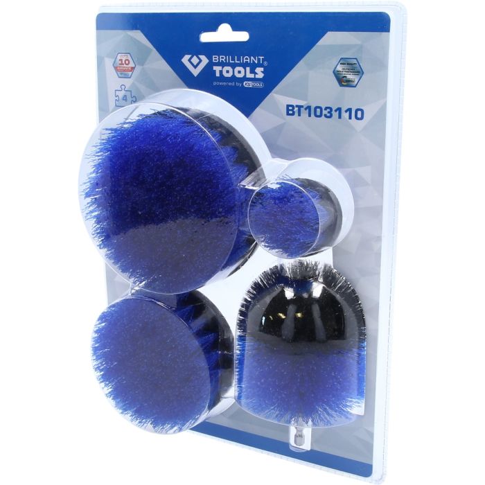 Børste Rengjøringssett for bormaskin 4 deler, 1/4" bitsinnfestning