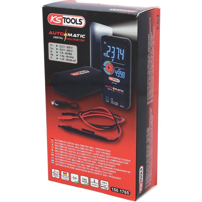 Multimeter Digitalt Automatisk Inkl. Testspisser