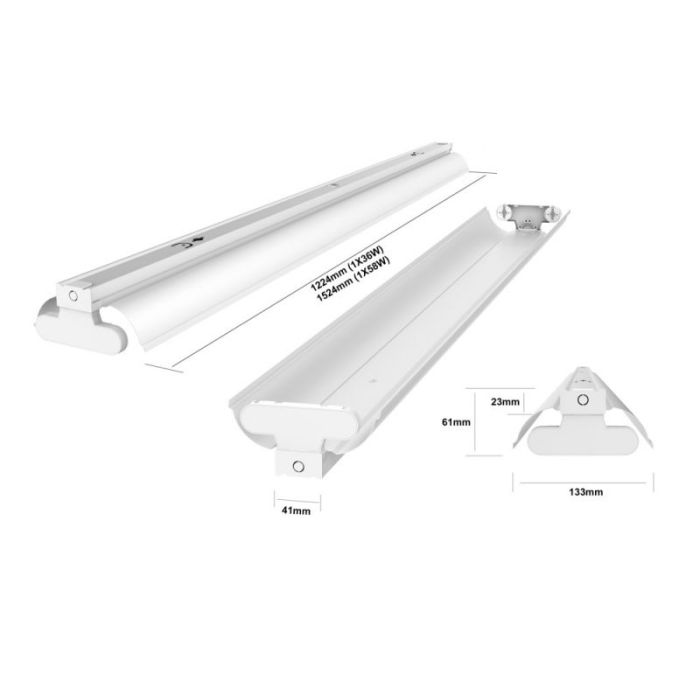 Noxion Lyslist Click reflektor T8 LED lysrør, 2x150cm