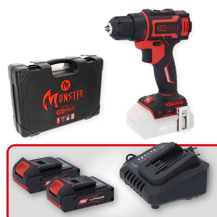 Batteridrill med 1 batteri og lader eMONSTER