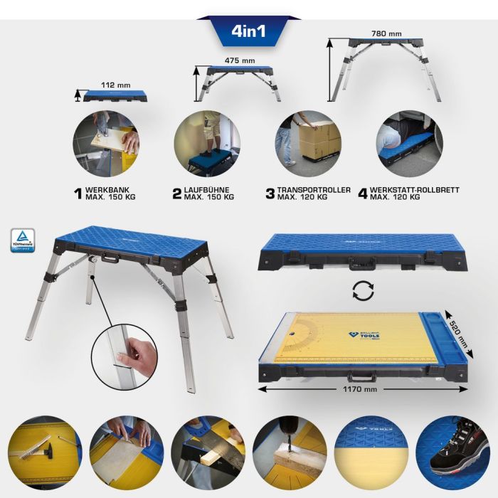 Arbeidsbenk 4 i 1 universal