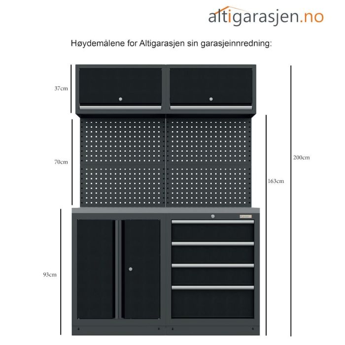 Innredning fire moduler med vogn, 271cm