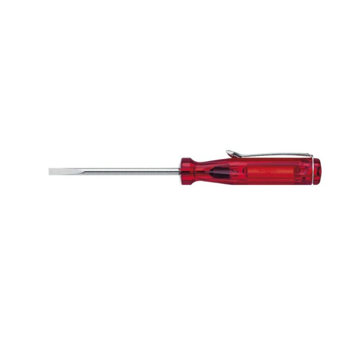 Skrutrekker spor 3,0x60mm transparent-rødt, med klips
