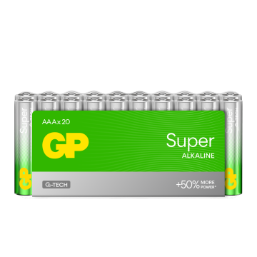 GP Super LR03/AAA batteri, 20 stk