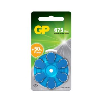 GP 675/PR44 Høreapparatbatteri , 6 stk