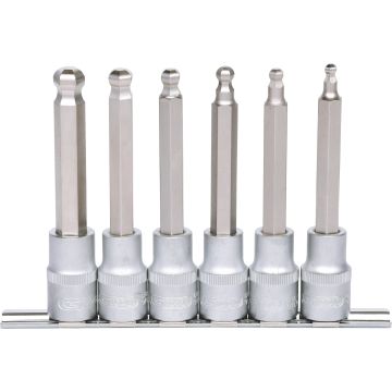 Bitspipesett Rail 1/2" lange unbrako med kule 6 deler 5-12mm