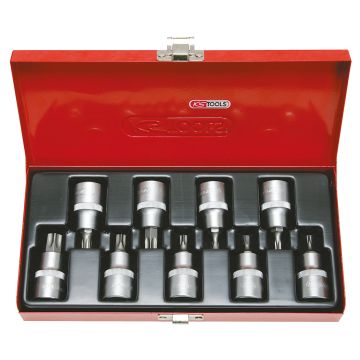 Bitspipesett 1/2" Torx med hull TB20-TB60