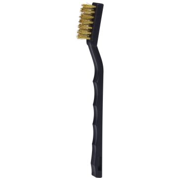Tennpluggstålbørste m/messingbust, 2 rader, 170mm