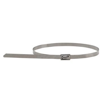 Kabelstrips i rustfritt stål med kulelås, 4,6x350mm, 100-pakning