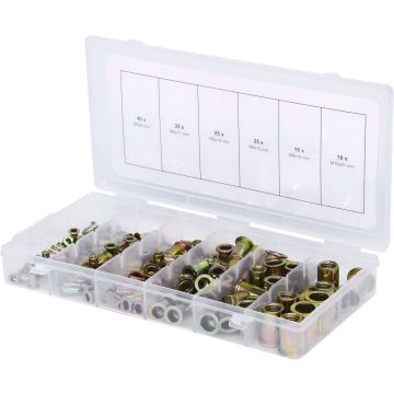 Sortiment Blindnaglemutter stål, M3x9mm-M10x21mm, 150 deler