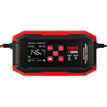 Ferve F-2815 Batterilader automatisk HF Plus 12/24v 10-200ah 4-8-16A/4-8A